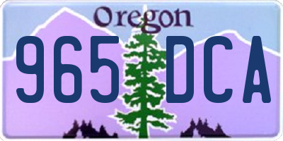 OR license plate 965DCA