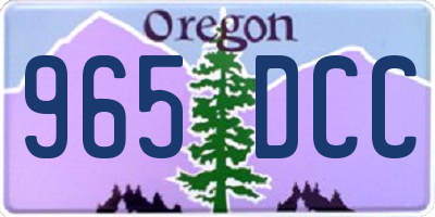 OR license plate 965DCC