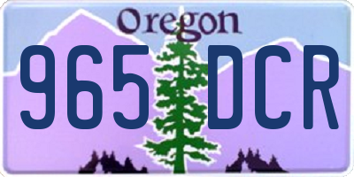 OR license plate 965DCR
