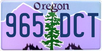 OR license plate 965DCT