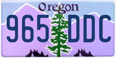OR license plate 965DDC