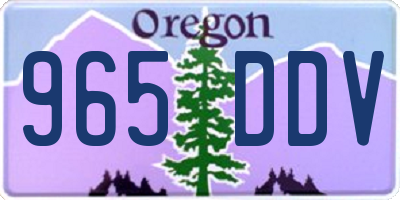 OR license plate 965DDV