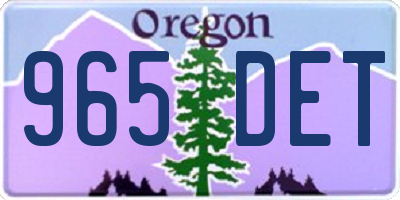 OR license plate 965DET