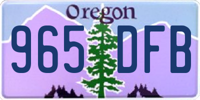 OR license plate 965DFB