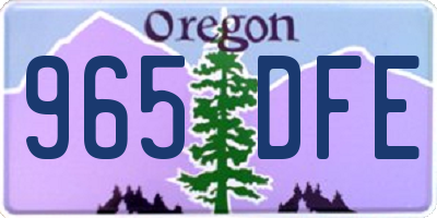 OR license plate 965DFE