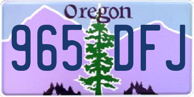 OR license plate 965DFJ