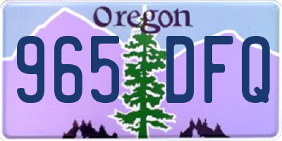 OR license plate 965DFQ