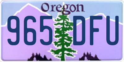 OR license plate 965DFU