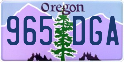 OR license plate 965DGA