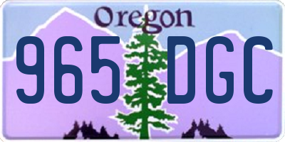 OR license plate 965DGC