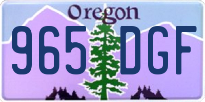OR license plate 965DGF