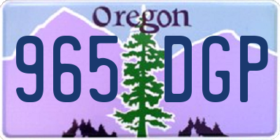 OR license plate 965DGP