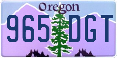 OR license plate 965DGT