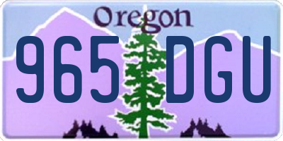 OR license plate 965DGU