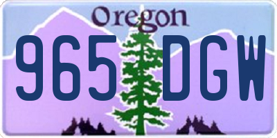 OR license plate 965DGW