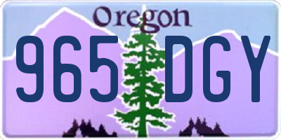 OR license plate 965DGY