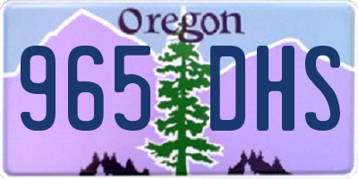 OR license plate 965DHS
