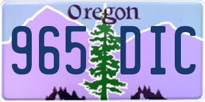 OR license plate 965DIC