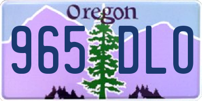 OR license plate 965DLO