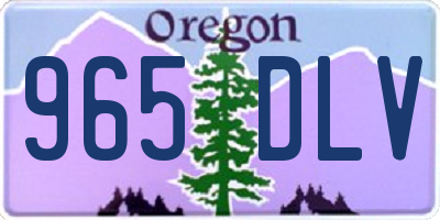 OR license plate 965DLV