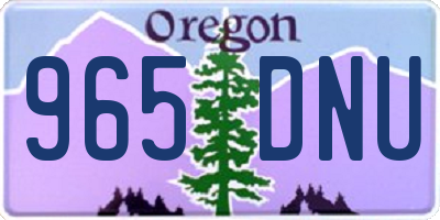 OR license plate 965DNU