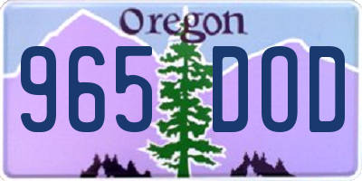OR license plate 965DOD