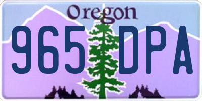 OR license plate 965DPA