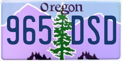 OR license plate 965DSD