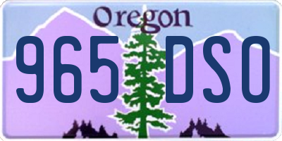 OR license plate 965DSO