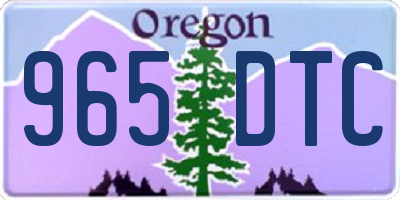 OR license plate 965DTC