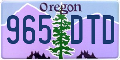 OR license plate 965DTD