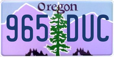 OR license plate 965DUC