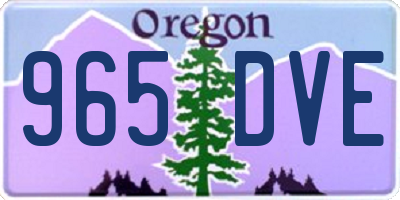 OR license plate 965DVE