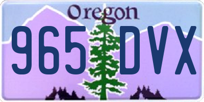 OR license plate 965DVX