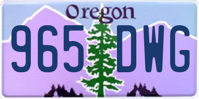 OR license plate 965DWG