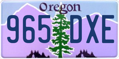 OR license plate 965DXE
