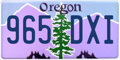 OR license plate 965DXI