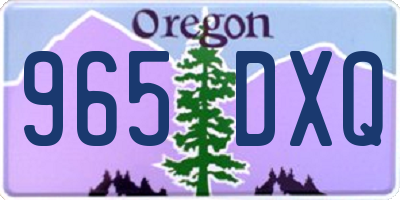 OR license plate 965DXQ