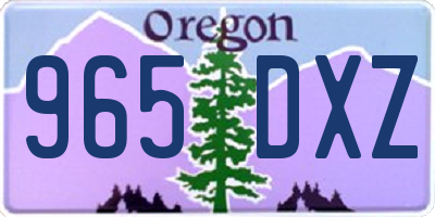 OR license plate 965DXZ