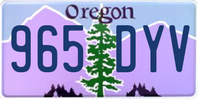 OR license plate 965DYV
