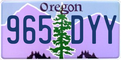 OR license plate 965DYY