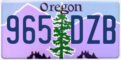 OR license plate 965DZB