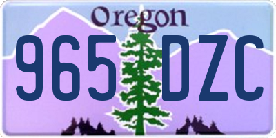 OR license plate 965DZC