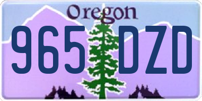 OR license plate 965DZD