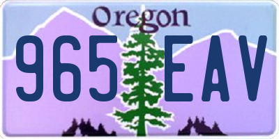 OR license plate 965EAV
