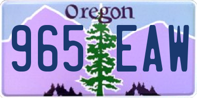 OR license plate 965EAW