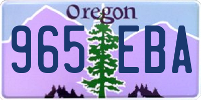 OR license plate 965EBA