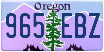 OR license plate 965EBZ