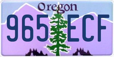 OR license plate 965ECF