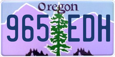 OR license plate 965EDH
